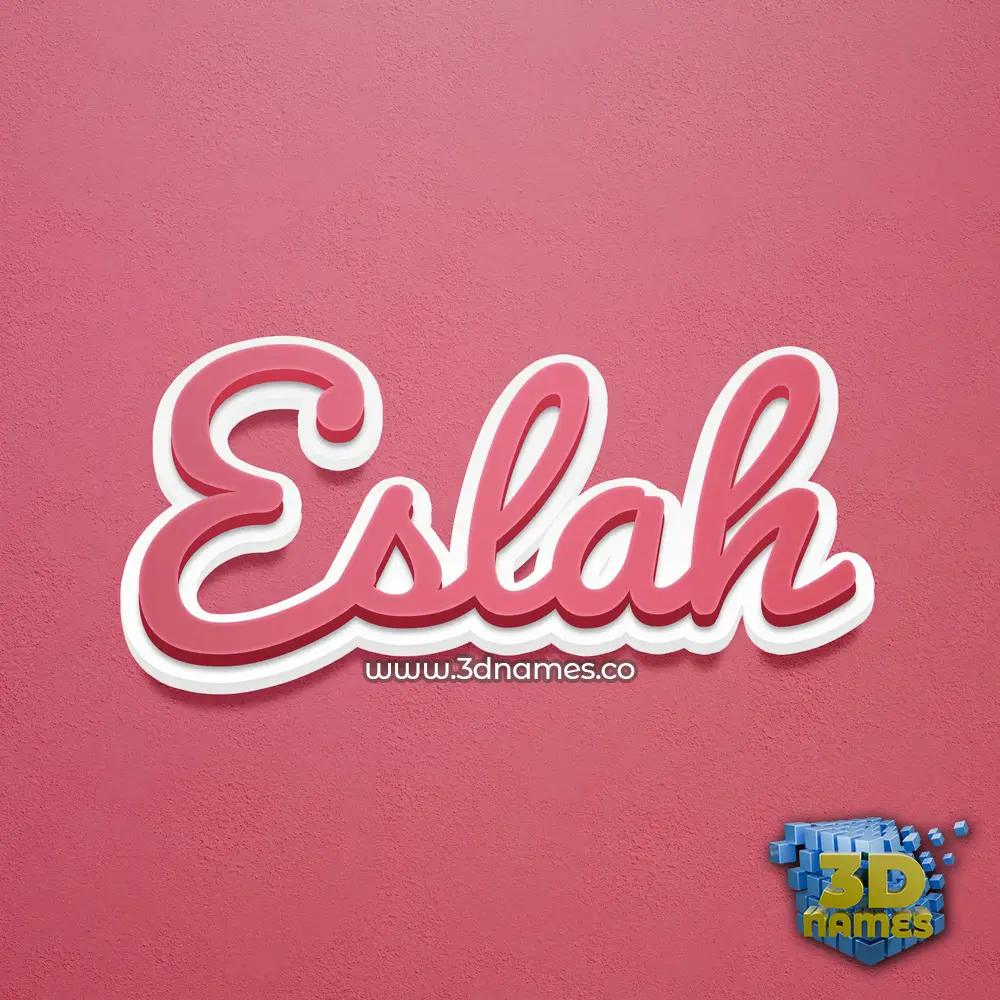 eslah in Red Scribble style - 3D name wallpaper