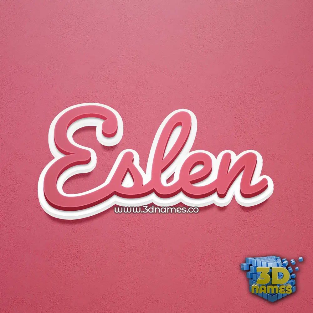 eslen in Red Scribble style - 3D name wallpaper