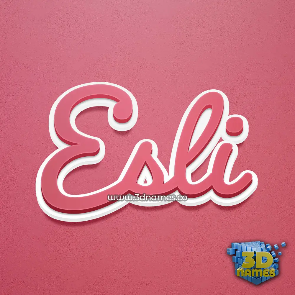 esli in Red Scribble style - 3D name wallpaper