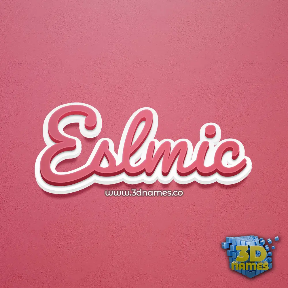 eslmic in Red Scribble style - 3D name wallpaper
