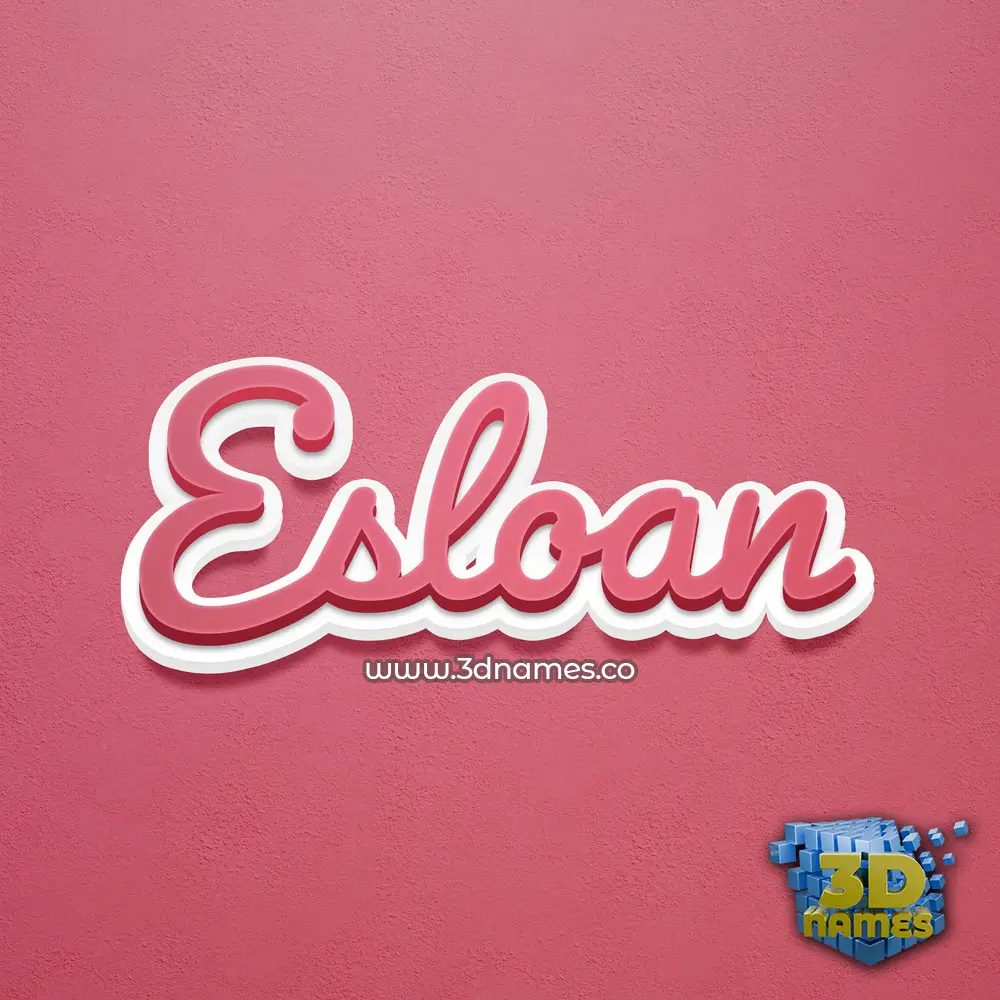 esloan in Red Scribble style - 3D name wallpaper