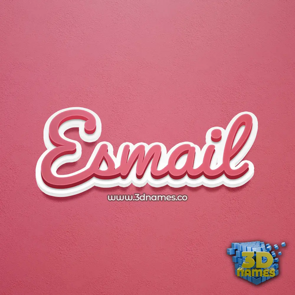 esmail in Red Scribble style - 3D name wallpaper