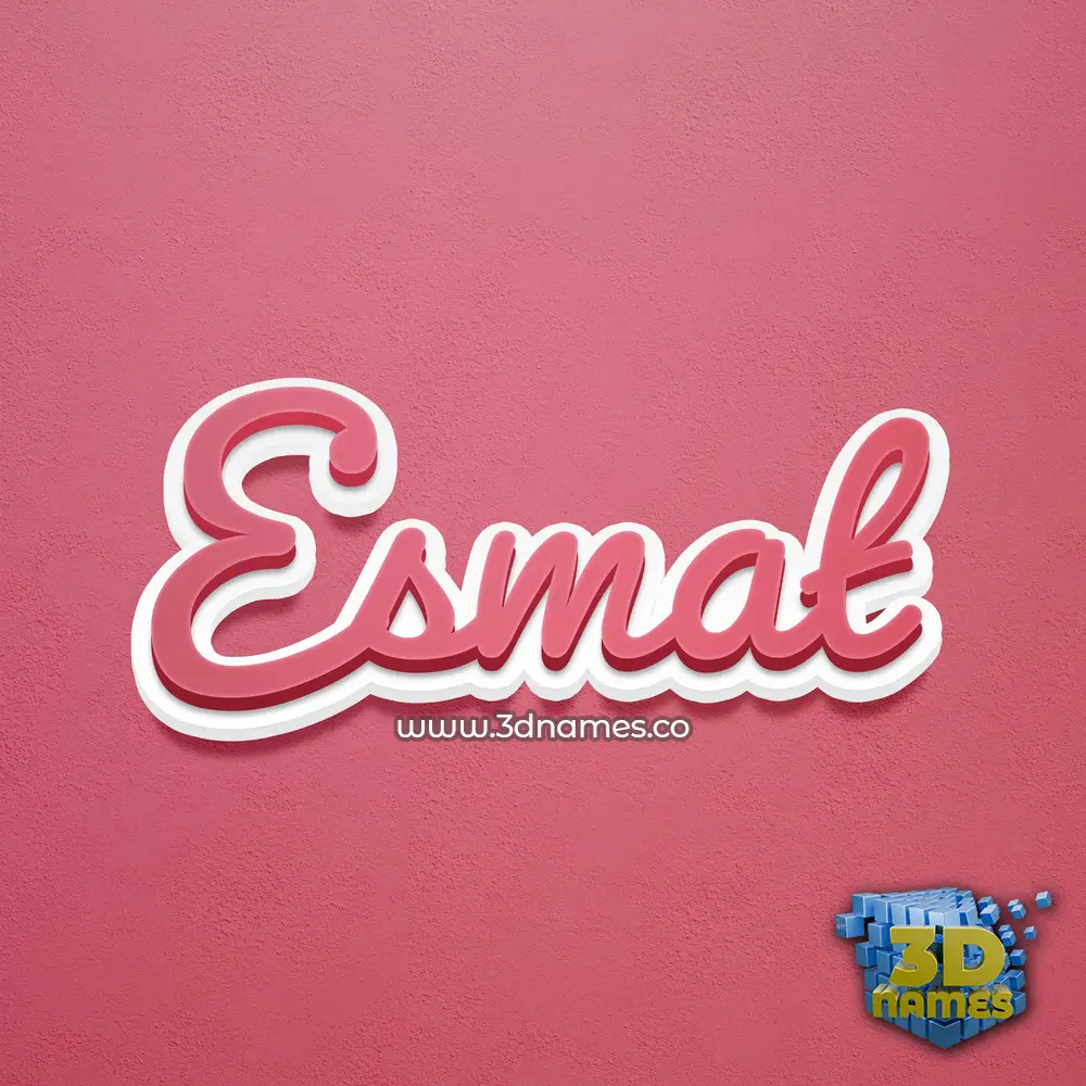 esmat in Red Scribble style - 3D name wallpaper