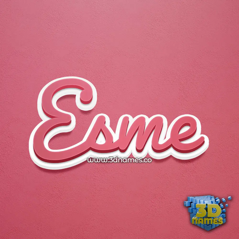 esme in Red Scribble style - 3D name wallpaper