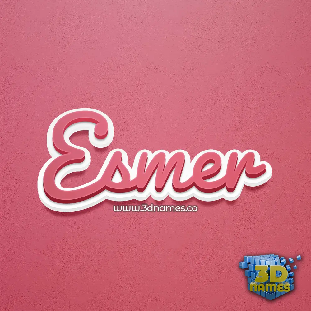esmer in Red Scribble style - 3D name wallpaper