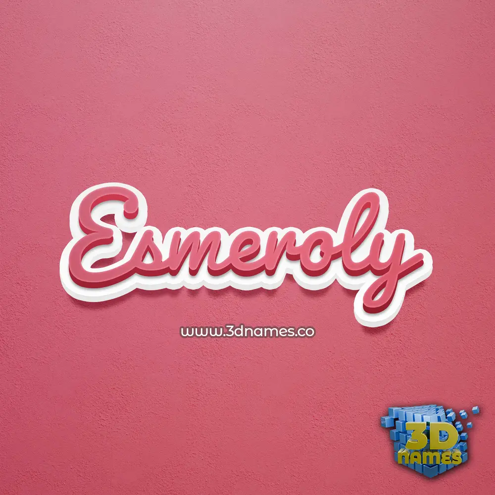 esmeroly in Red Scribble style - 3D name wallpaper