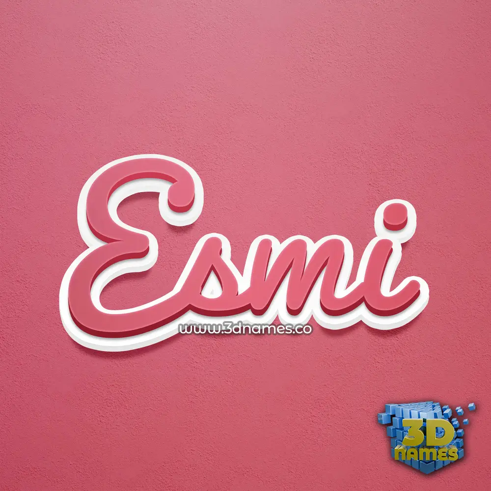 esmi in Red Scribble style - 3D name wallpaper