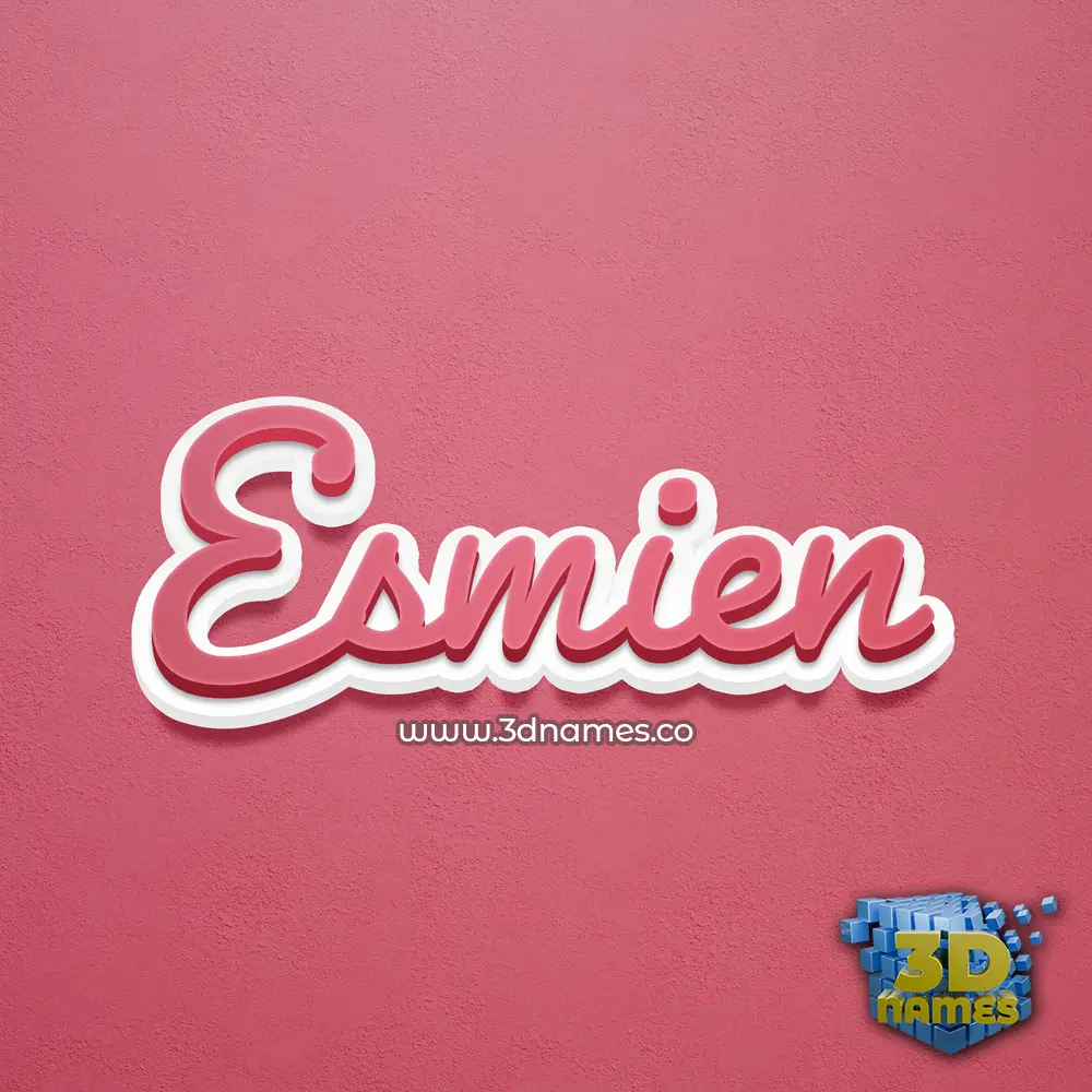 esmien in Red Scribble style - 3D name wallpaper