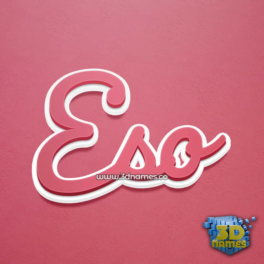 eso in Red Scribble style - 3D name wallpaper