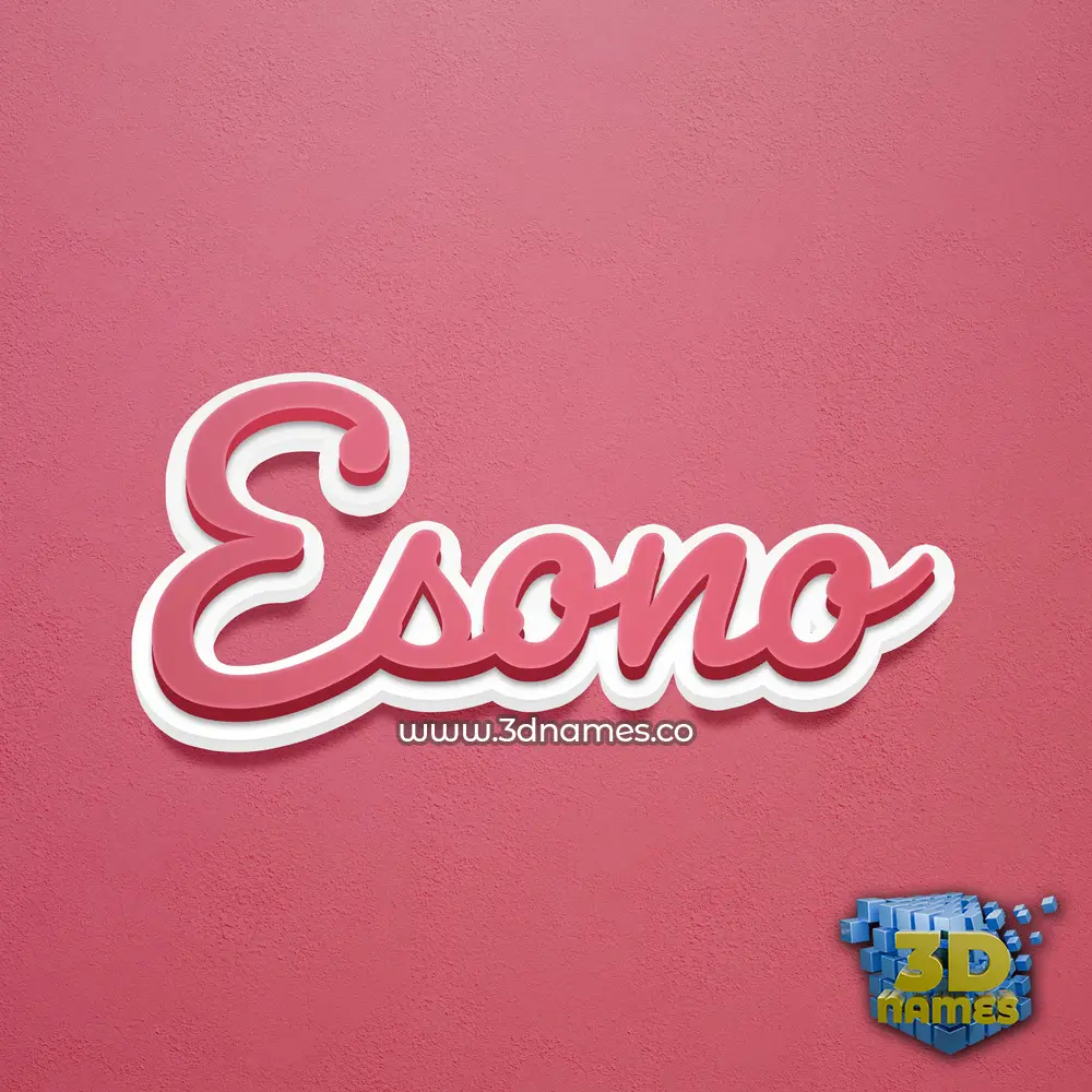 esono in Red Scribble style - 3D name wallpaper