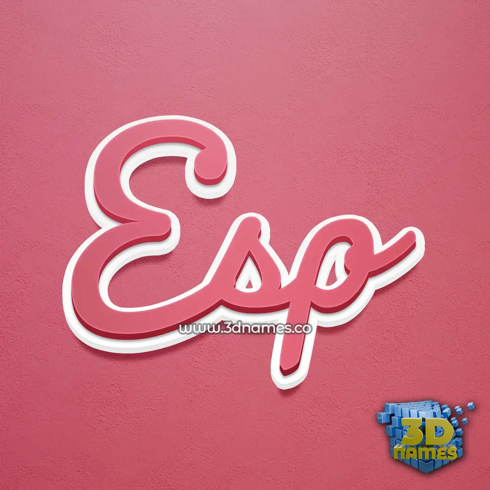 esp in Red Scribble style - 3D name wallpaper