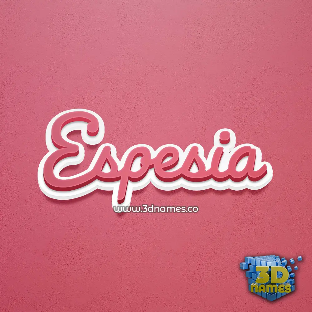 espesia in Red Scribble style - 3D name wallpaper