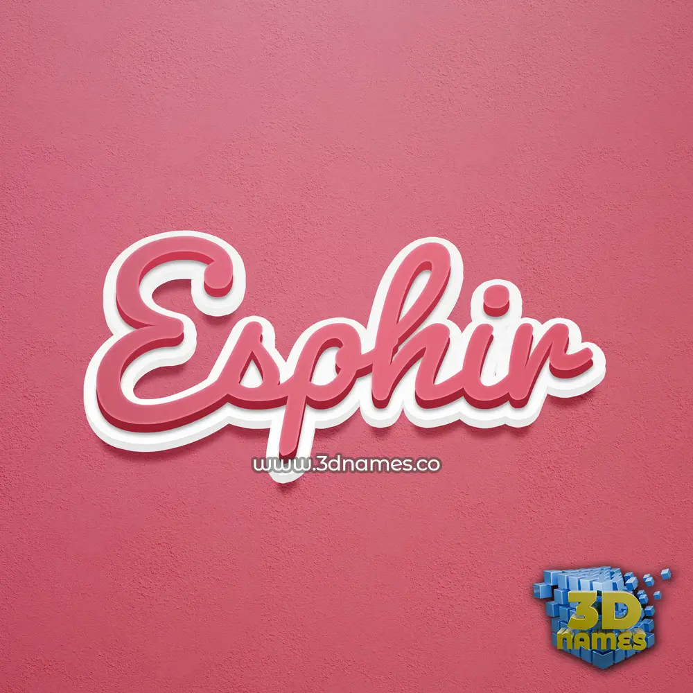 esphir in Red Scribble style - 3D name wallpaper