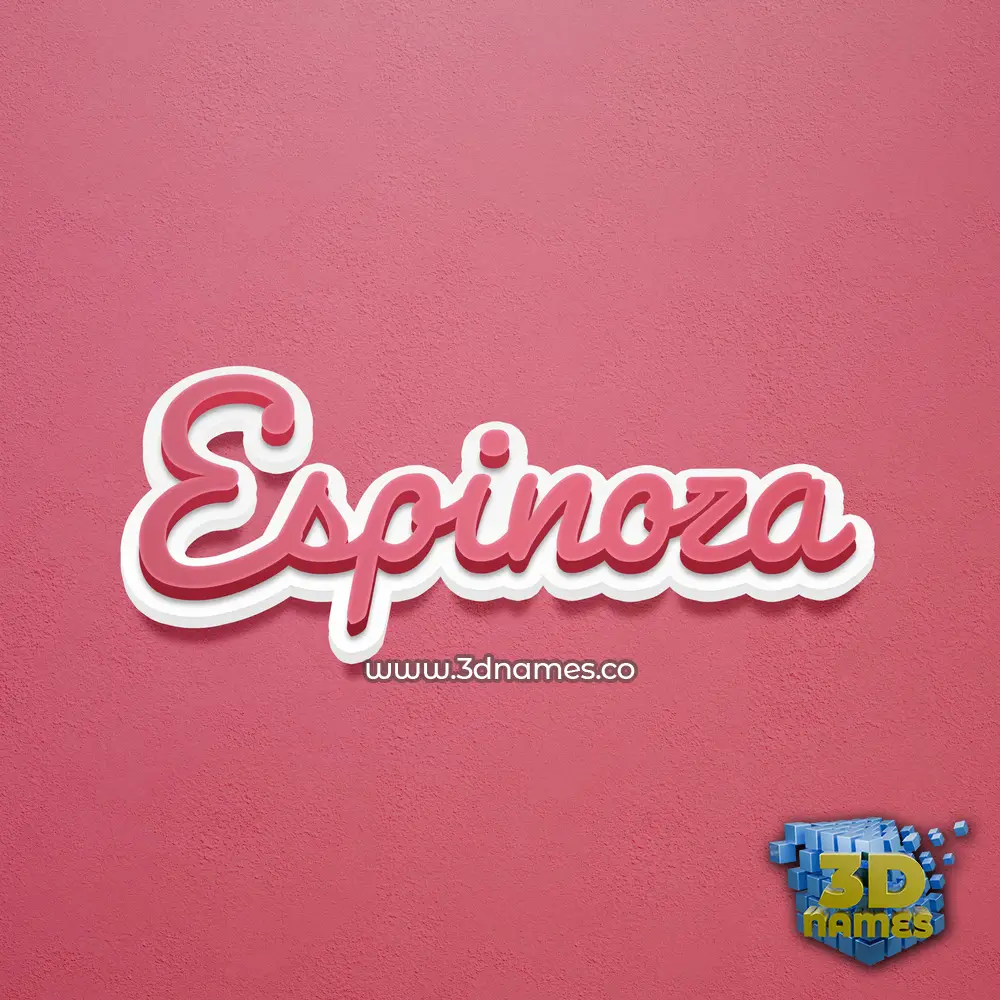 espinoza in Red Scribble style - 3D name wallpaper