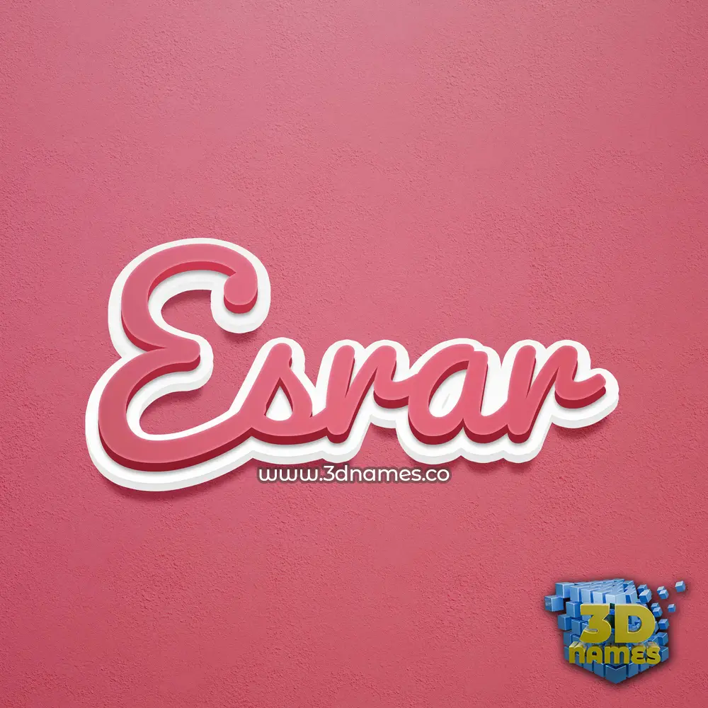 esrar in Red Scribble style - 3D name wallpaper