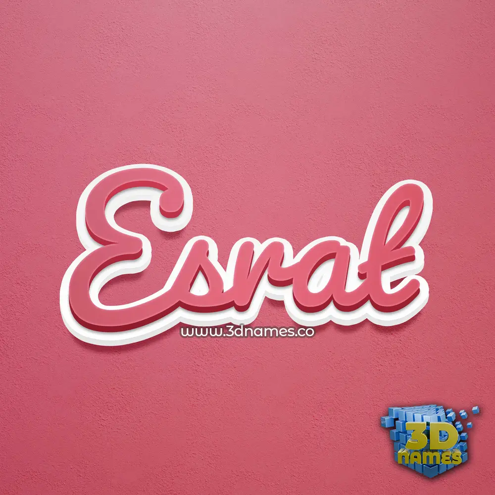 esrat in Red Scribble style - 3D name wallpaper