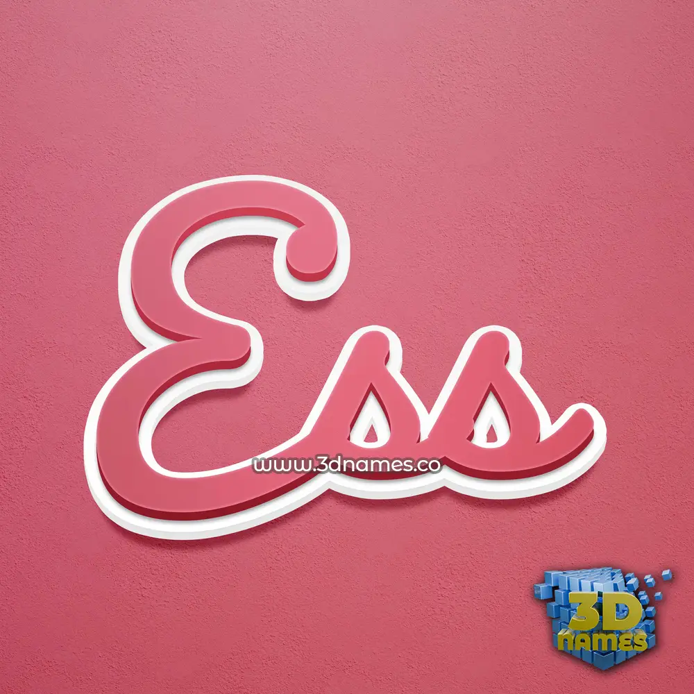 ess in Red Scribble style - 3D name wallpaper