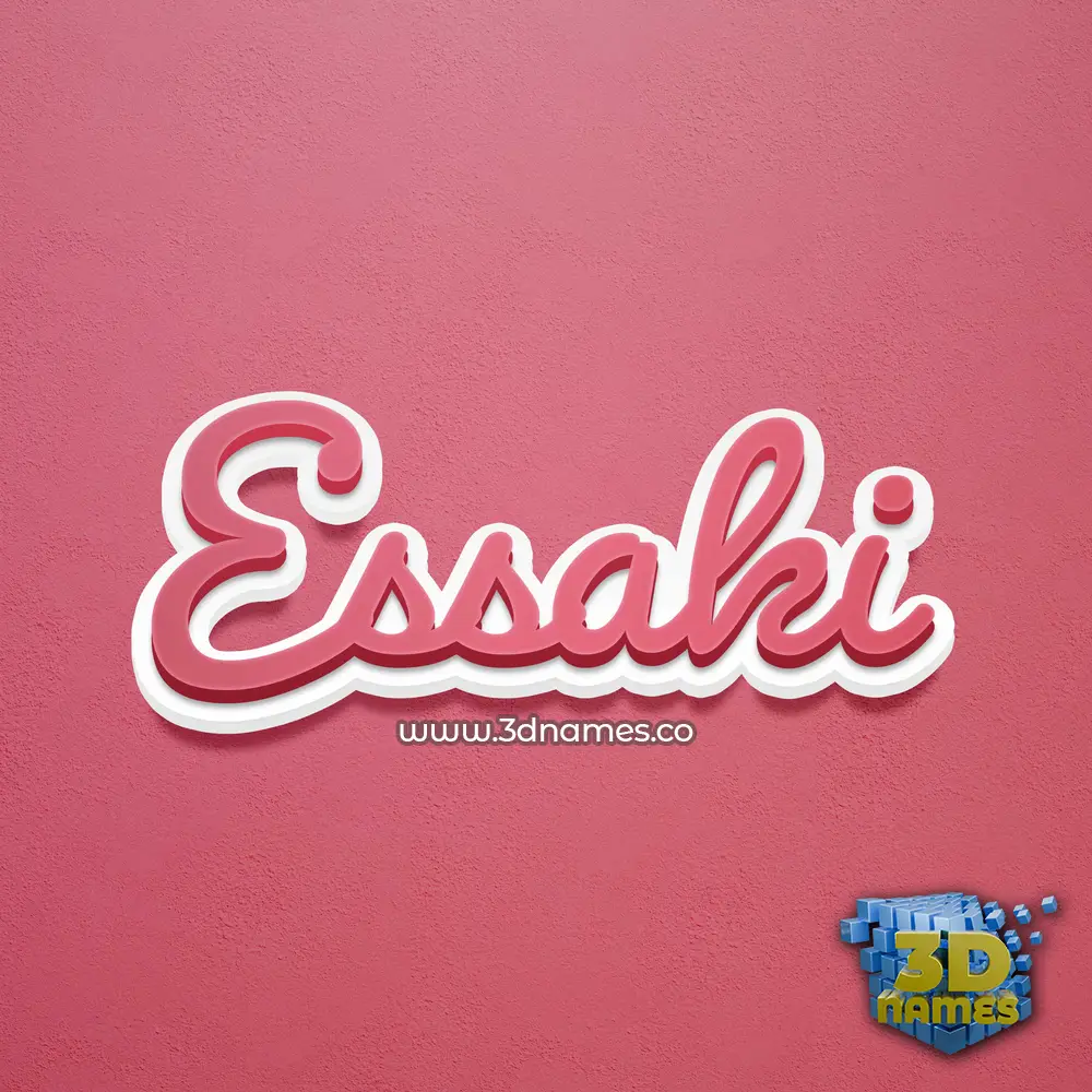 essaki in Red Scribble style - 3D name wallpaper