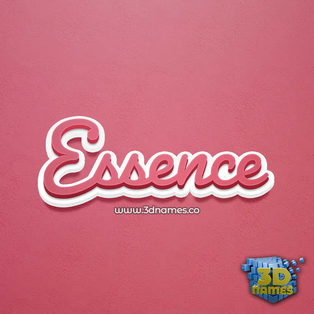 essence in Red Scribble style - 3D name wallpaper
