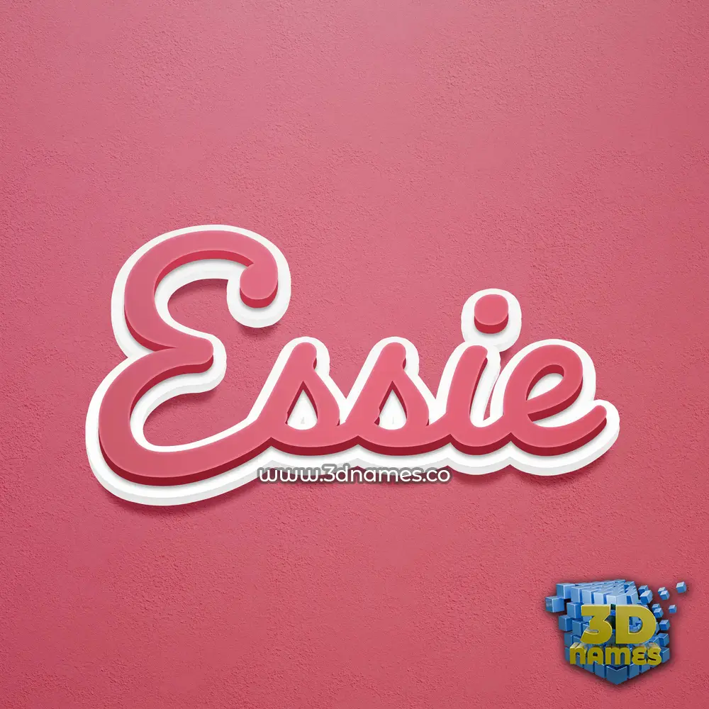 essie in Red Scribble style - 3D name wallpaper