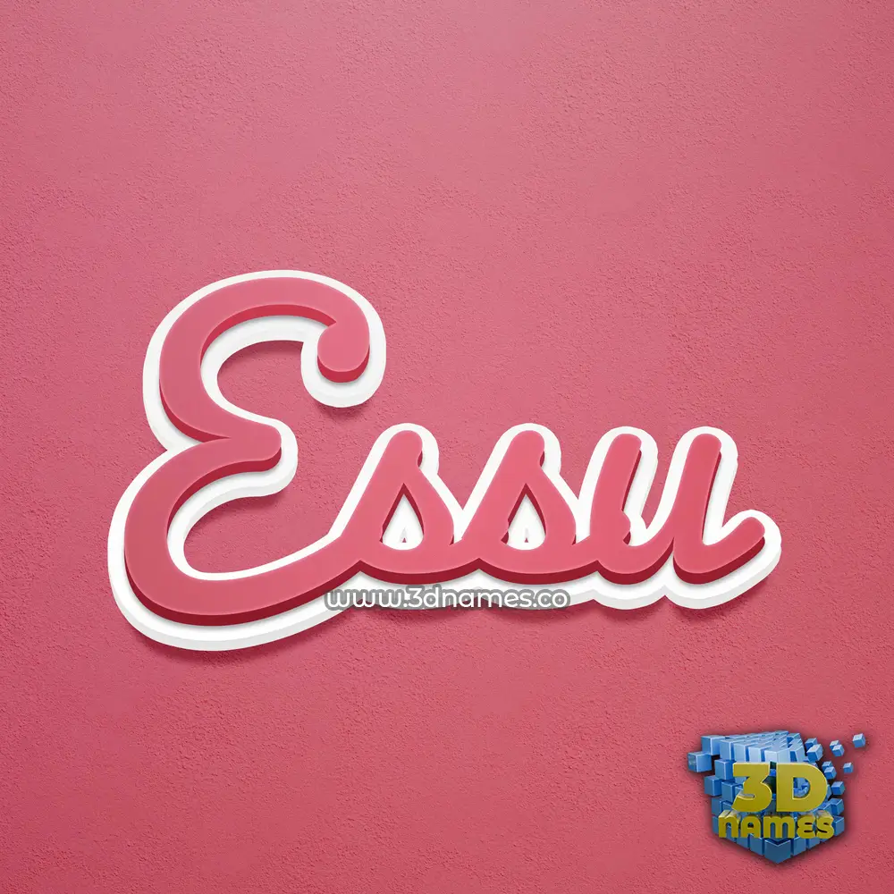 essu in Red Scribble style - 3D name wallpaper