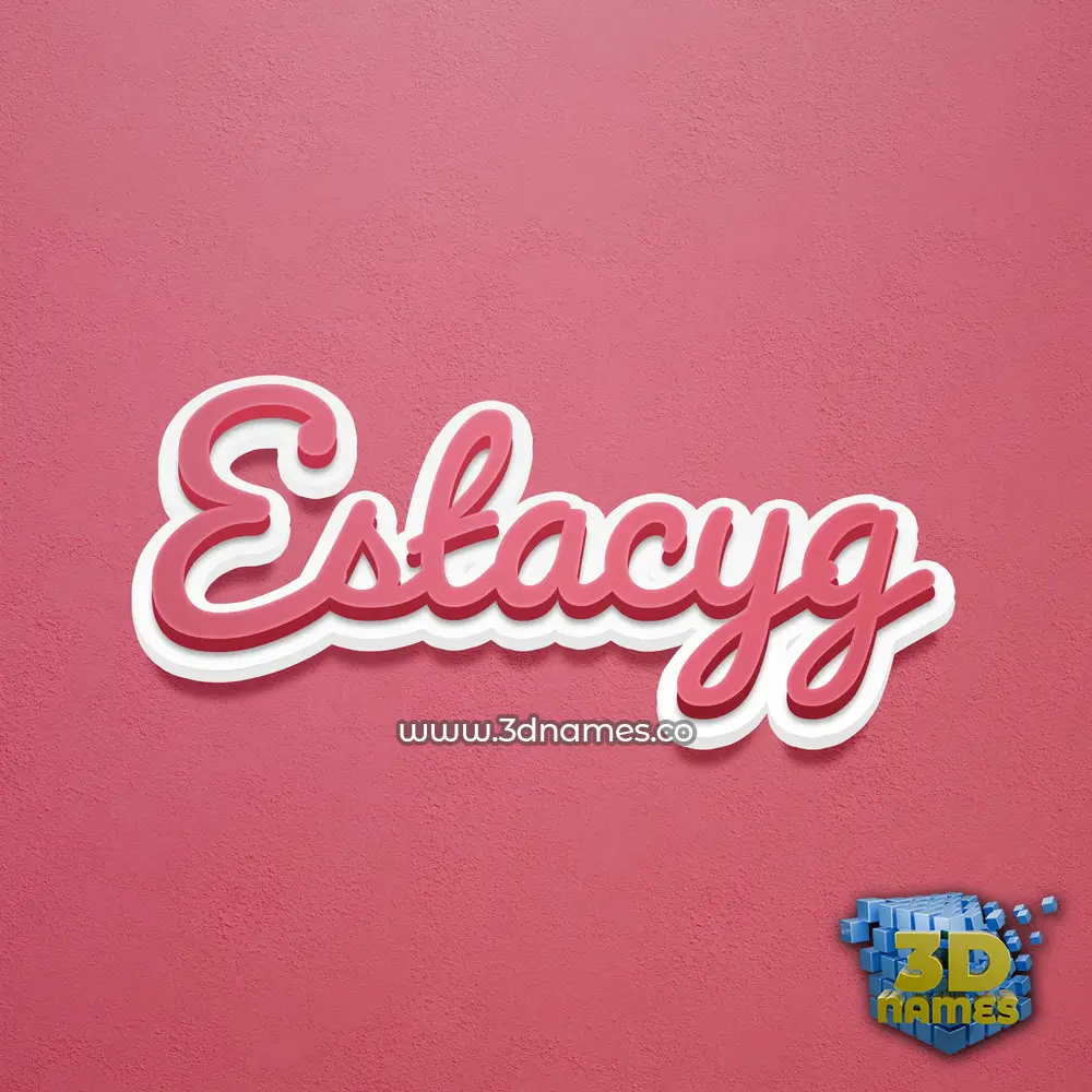 estacyg in Red Scribble style - 3D name wallpaper