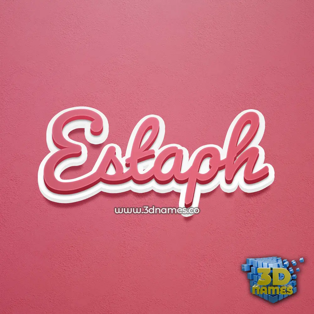 estaph in Red Scribble style - 3D name wallpaper