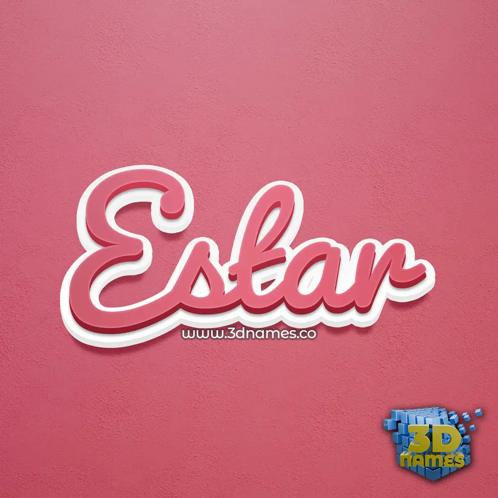 estar in Red Scribble style - 3D name wallpaper