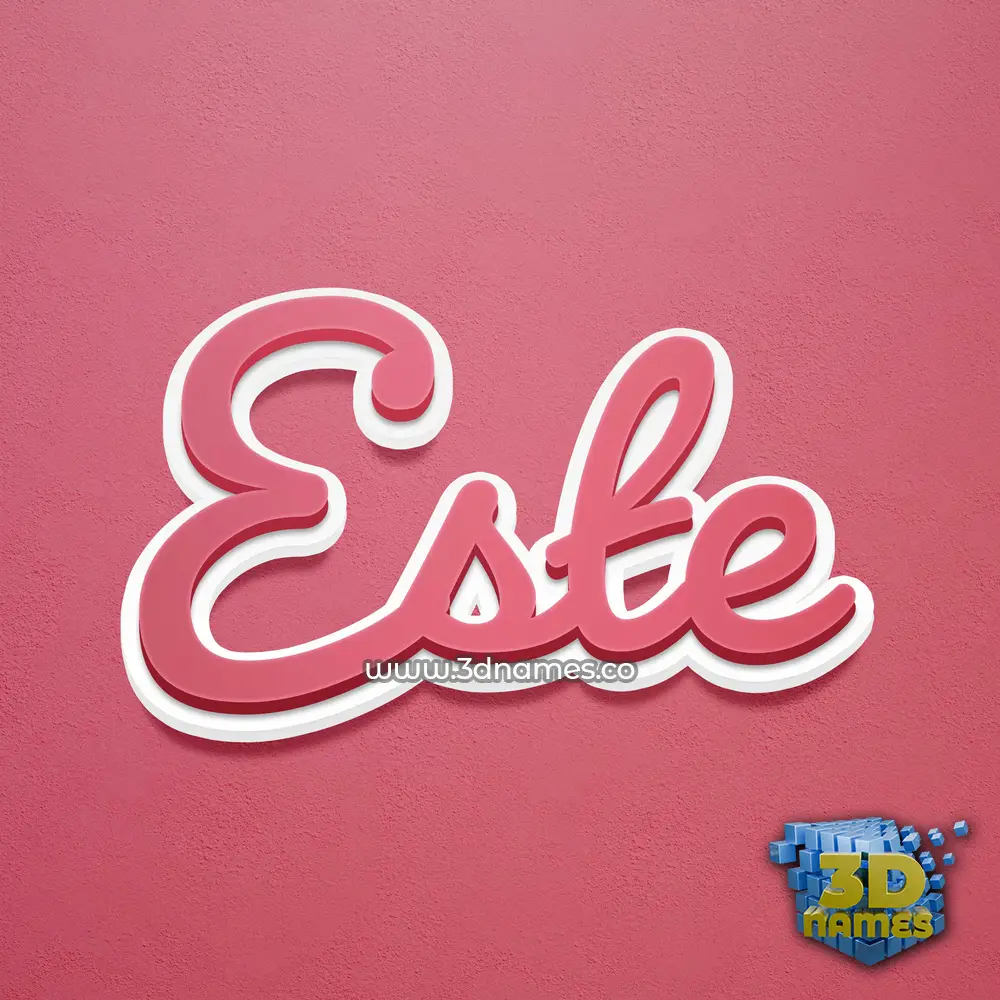 este in Red Scribble style - 3D name wallpaper