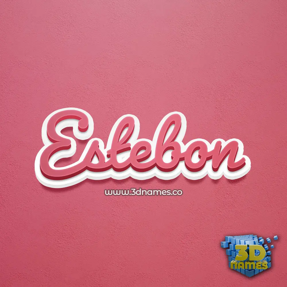 estebon in Red Scribble style - 3D name wallpaper