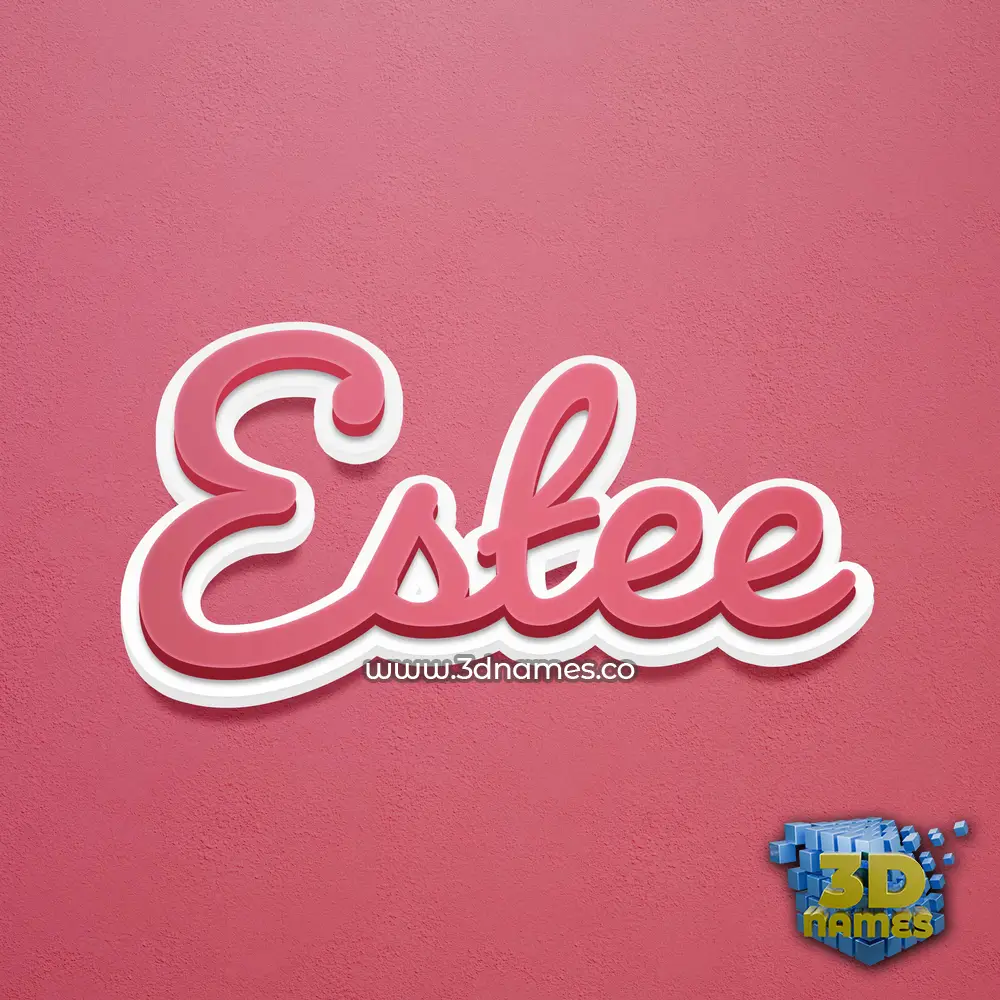 estee in Red Scribble style - 3D name wallpaper