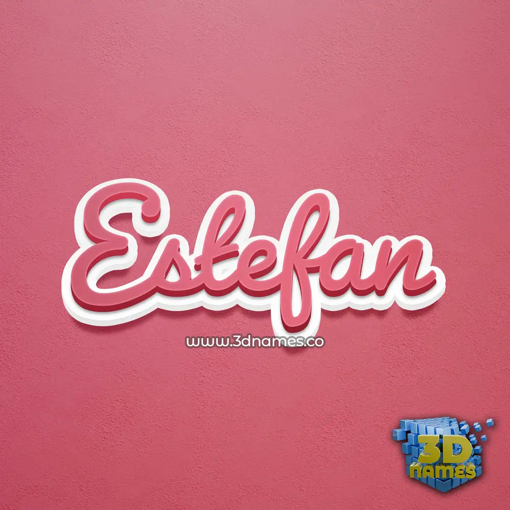 estefan in Red Scribble style - 3D name wallpaper