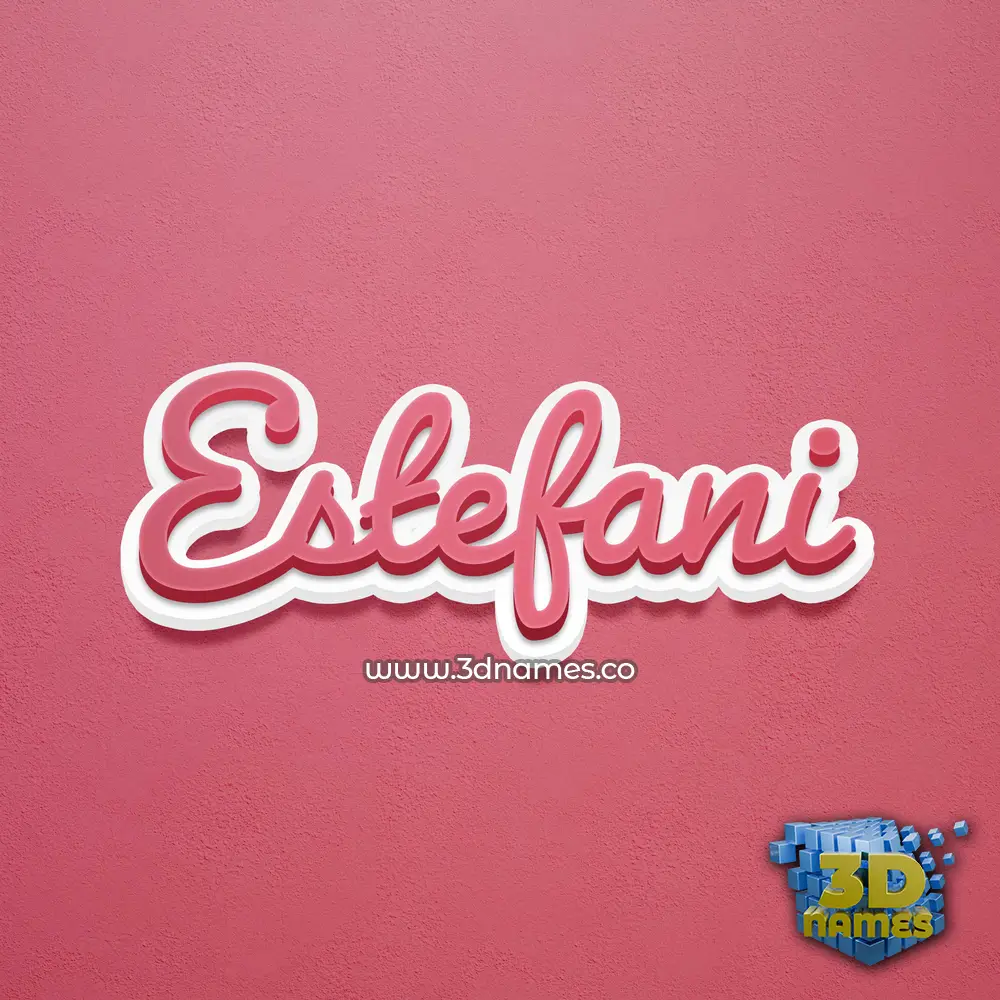 estefani in Red Scribble style - 3D name wallpaper