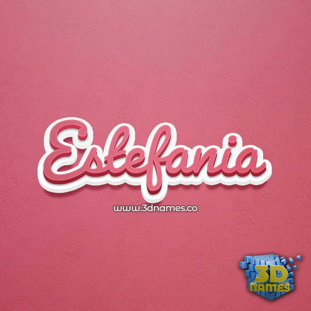estefania in Red Scribble style - 3D name wallpaper