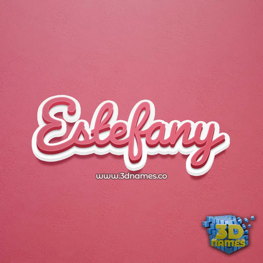 estefany in Red Scribble style - 3D name wallpaper