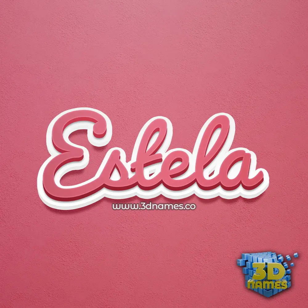 estela in Red Scribble style - 3D name wallpaper