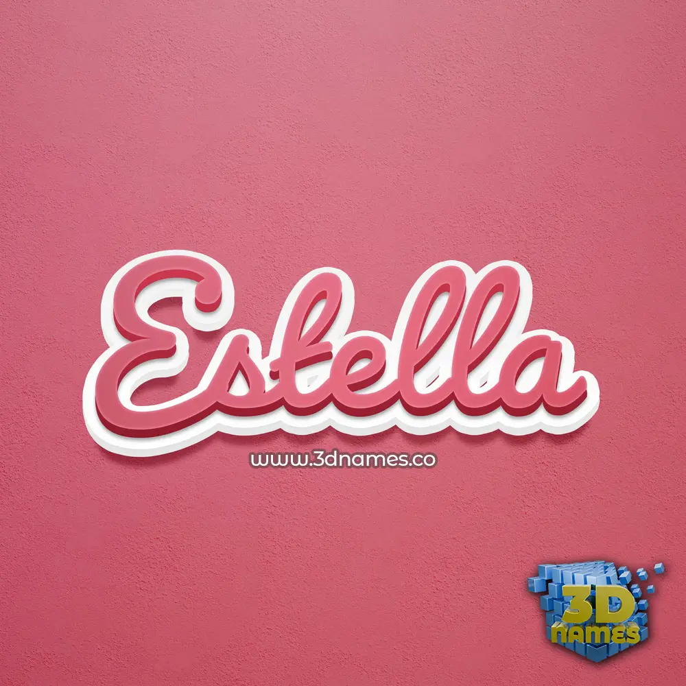 estella in Red Scribble style - 3D name wallpaper