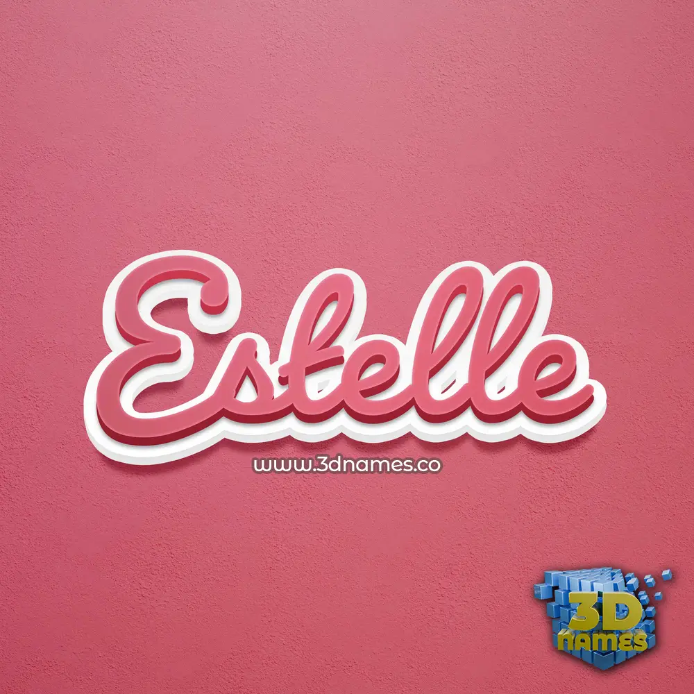 estelle in Red Scribble style - 3D name wallpaper