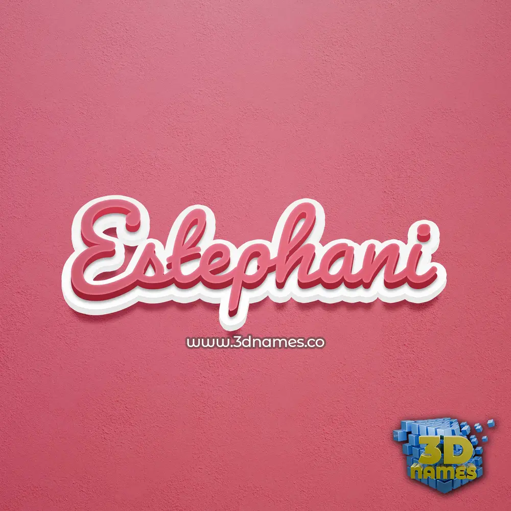 estephani in Red Scribble style - 3D name wallpaper
