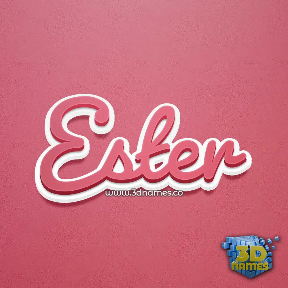 ester in Red Scribble style - 3D name wallpaper