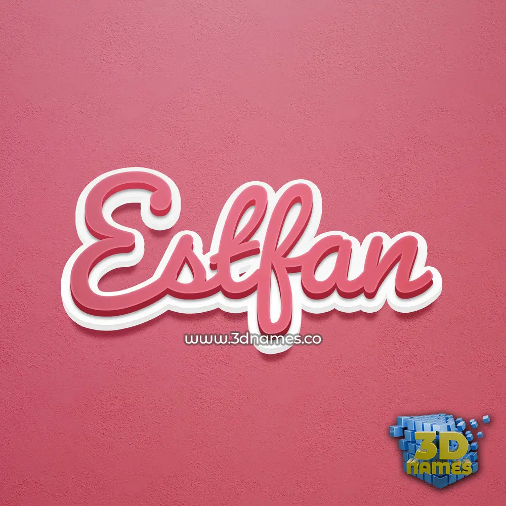 estfan in Red Scribble style - 3D name wallpaper