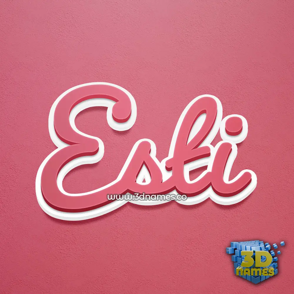 esti in Red Scribble style - 3D name wallpaper