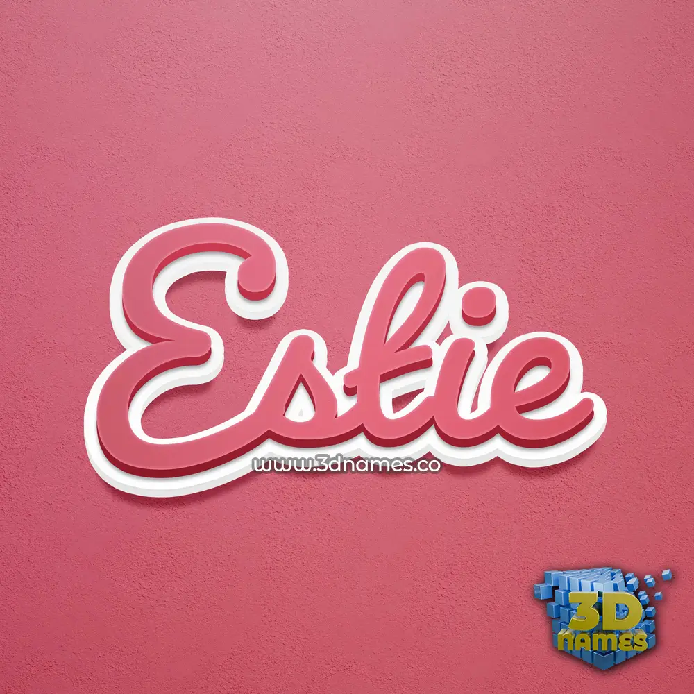 estie in Red Scribble style - 3D name wallpaper