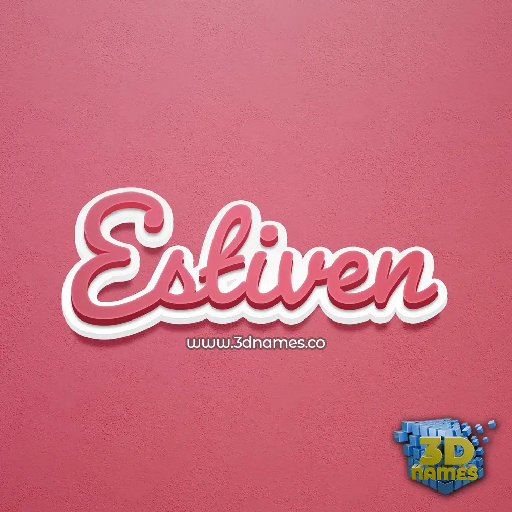 estiven in Red Scribble style - 3D name wallpaper