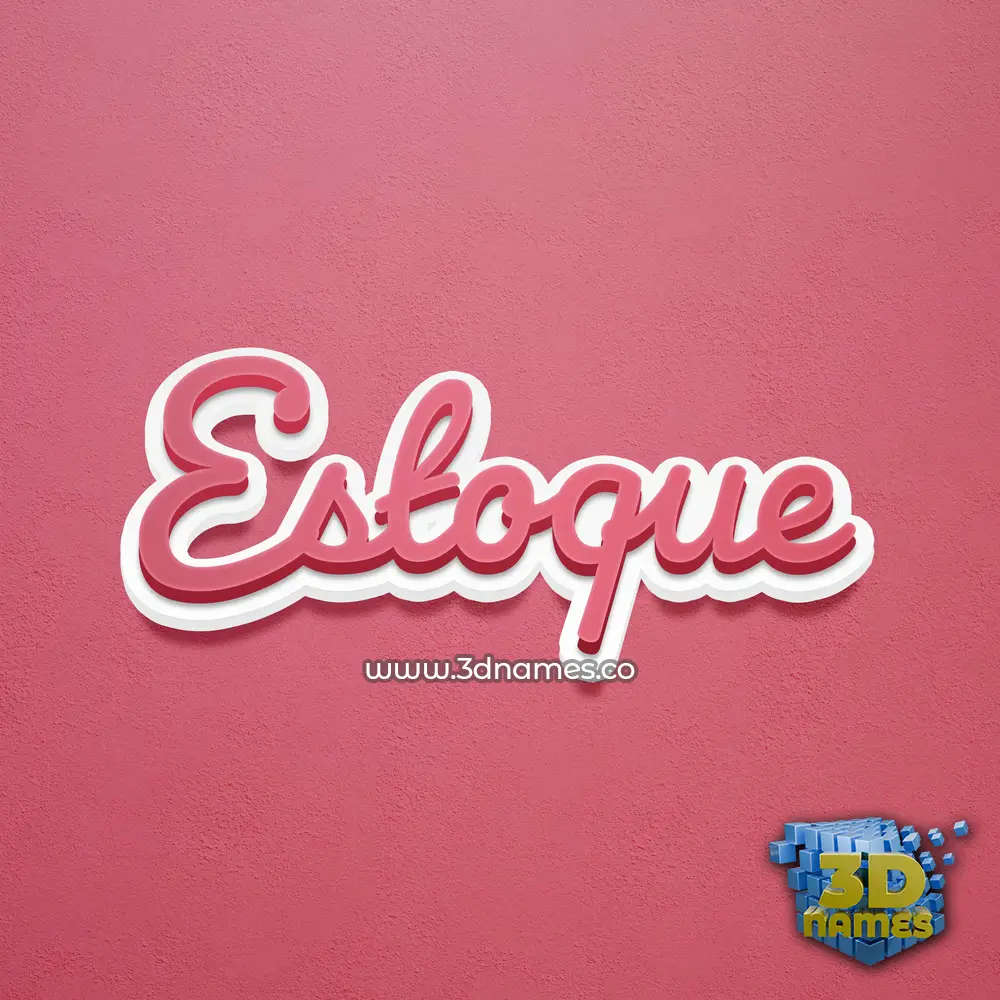 estoque in Red Scribble style - 3D name wallpaper