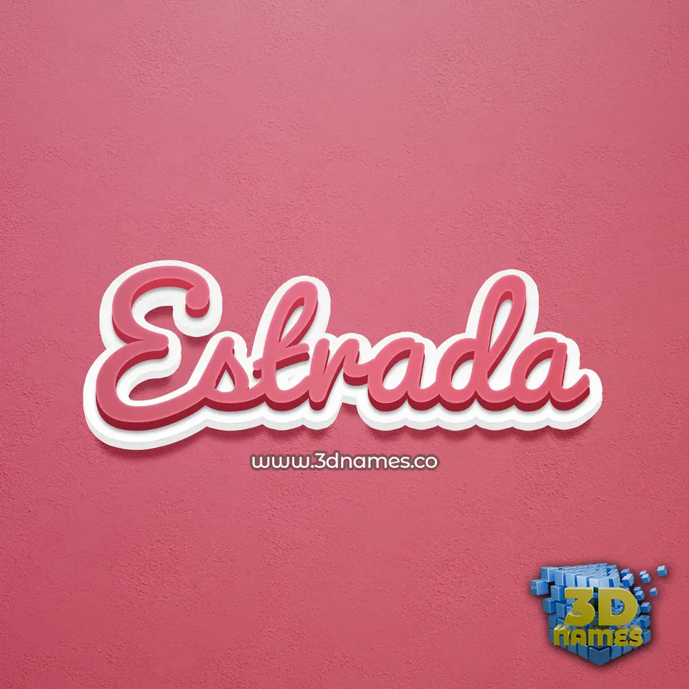 estrada in Red Scribble style - 3D name wallpaper