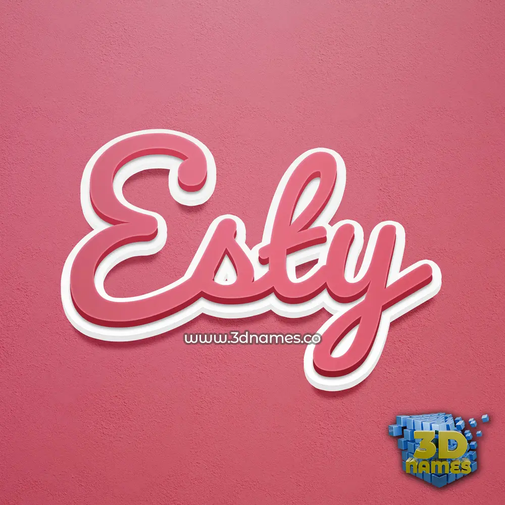 esty in Red Scribble style - 3D name wallpaper