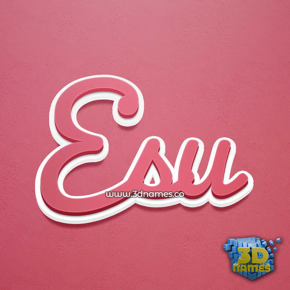 esu in Red Scribble style - 3D name wallpaper