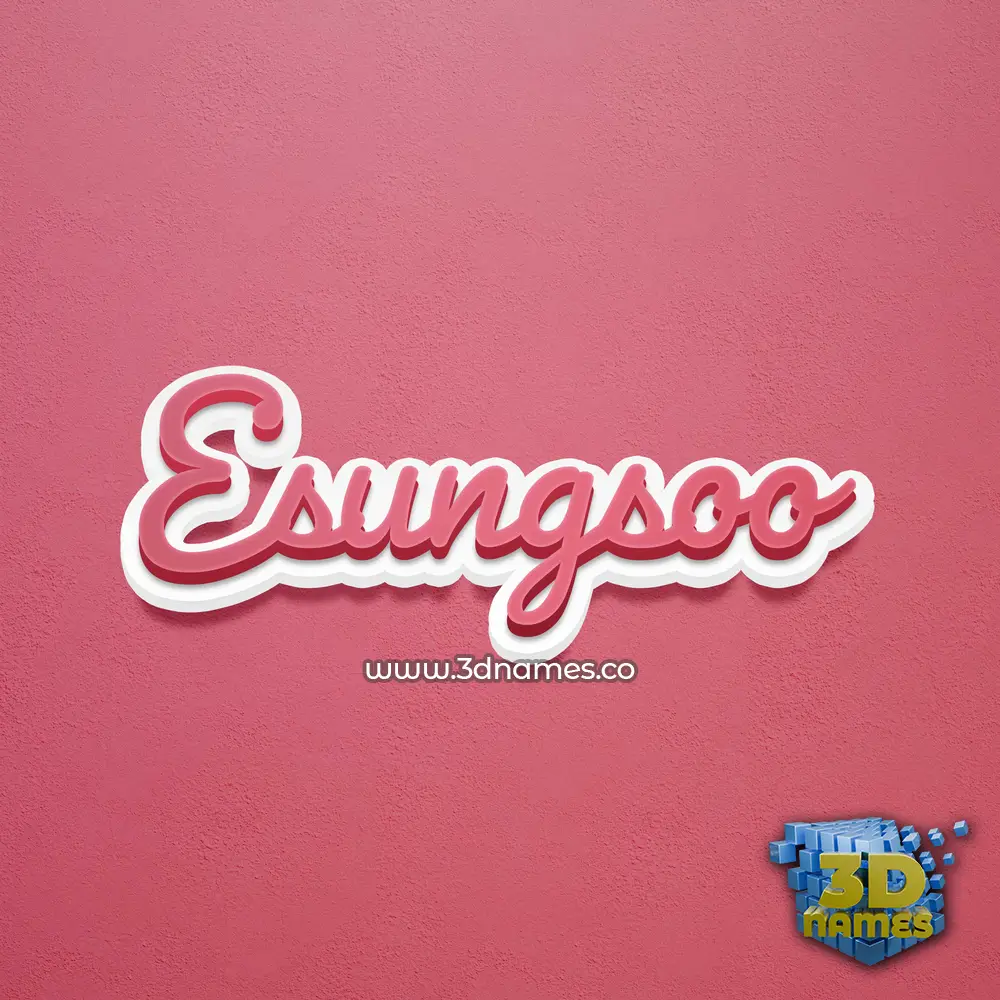 esungsoo in Red Scribble style - 3D name wallpaper