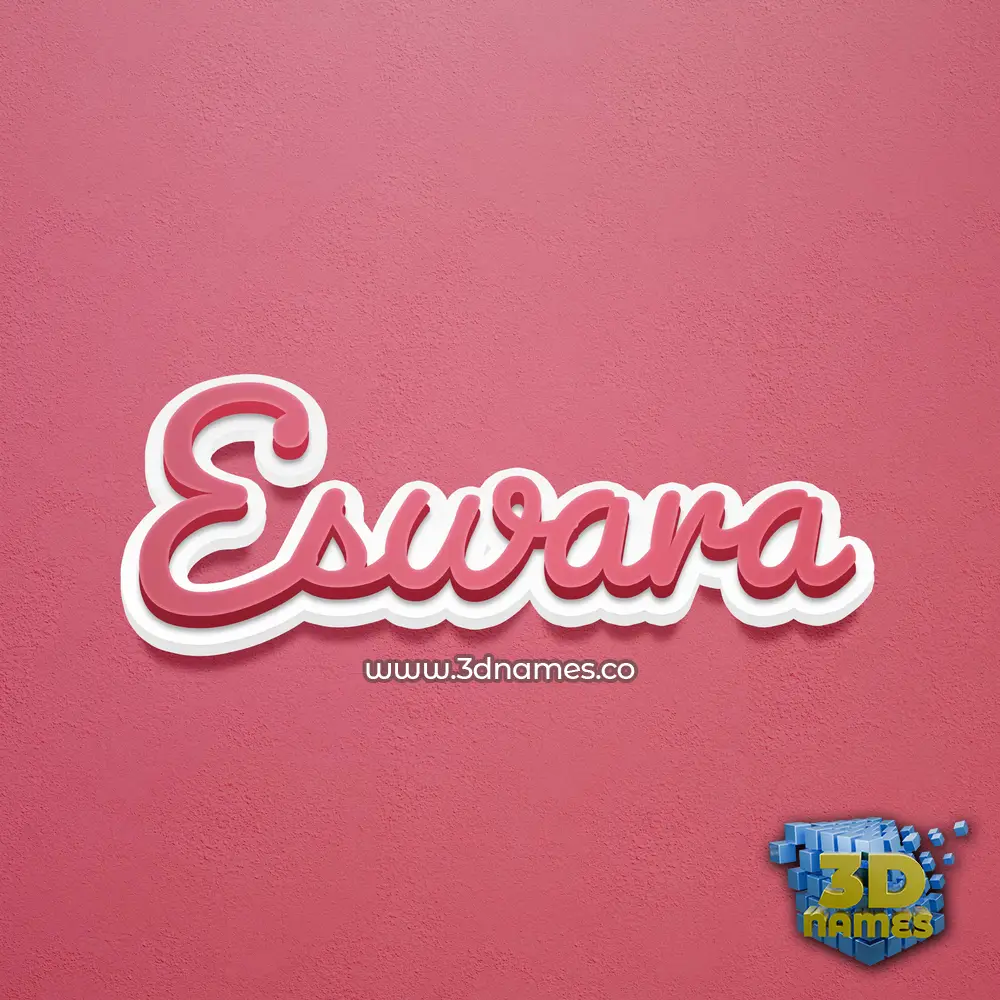 eswara in Red Scribble style - 3D name wallpaper